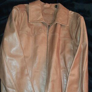 Classic Genuine Leather Tan Jacket – Timeless Style, Great Condition